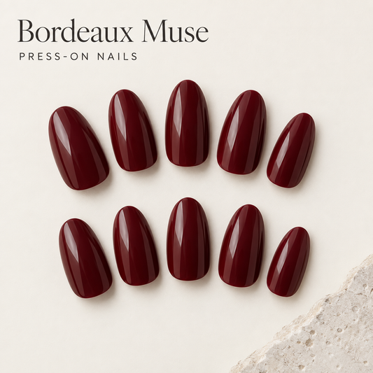 Bordeaus Muse Press On Nails