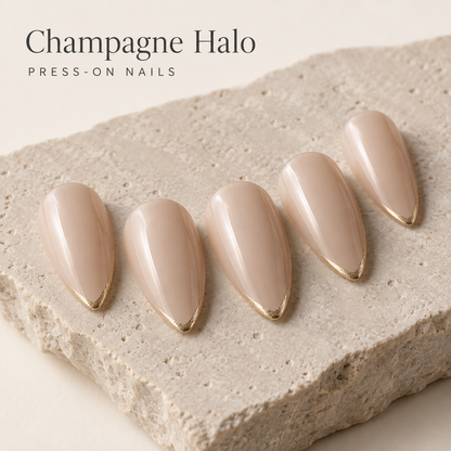 Champagne Halo Press On Nails