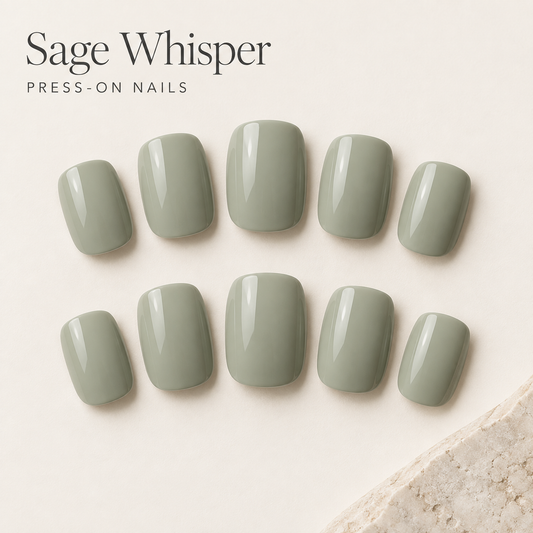 Sage Whisper Press On Nails