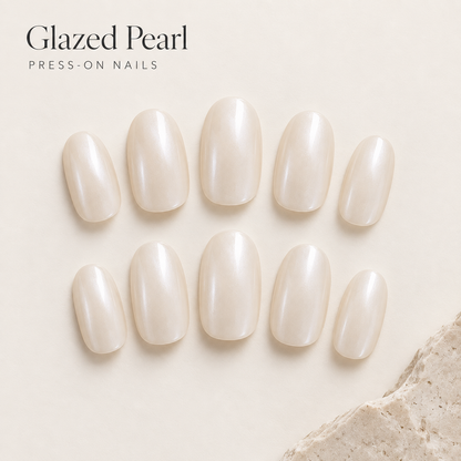 Glazed Pearl Press On Nails