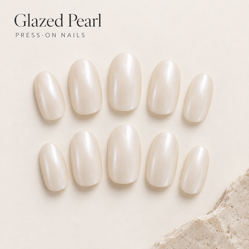 Glazed Pearl Press On Nails