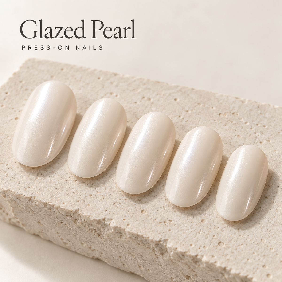 Glazed Pearl Press On Nails