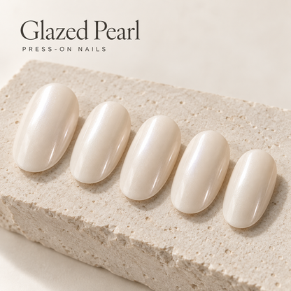 Glazed Pearl Press On Nails